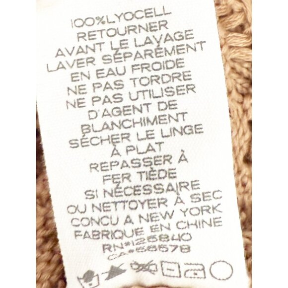 INTERMIX Suki Pointelle Knit Polo Sweater in Tan S - Picture 9 of 11